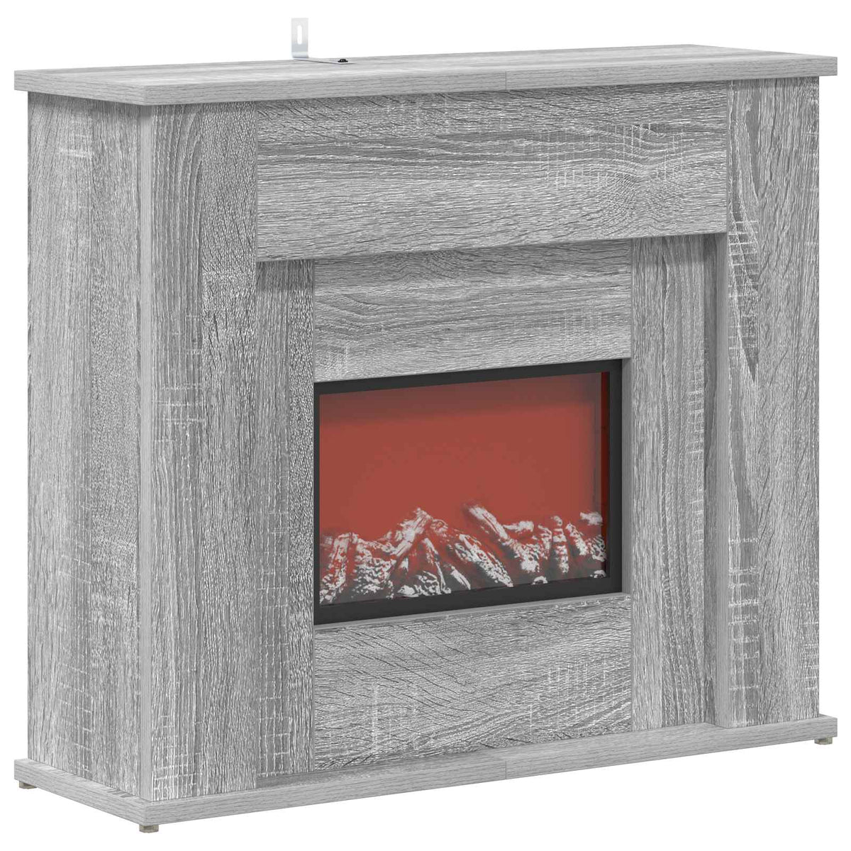 Fireplace with LED Strip Grey Sonoma 63 x 20 x 54.5 cm