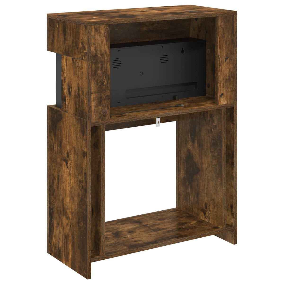 Electric Fireplace Smoked Oak 64 x 30 x 87 cm Engineered wood