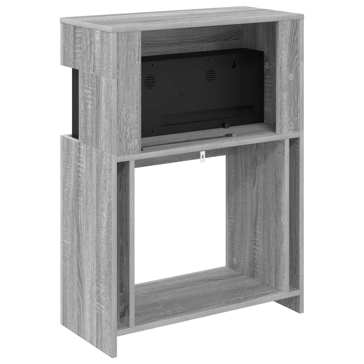 Electric Fireplace Grey Sonoma 64 x 30 x 87 cm Engineered wood