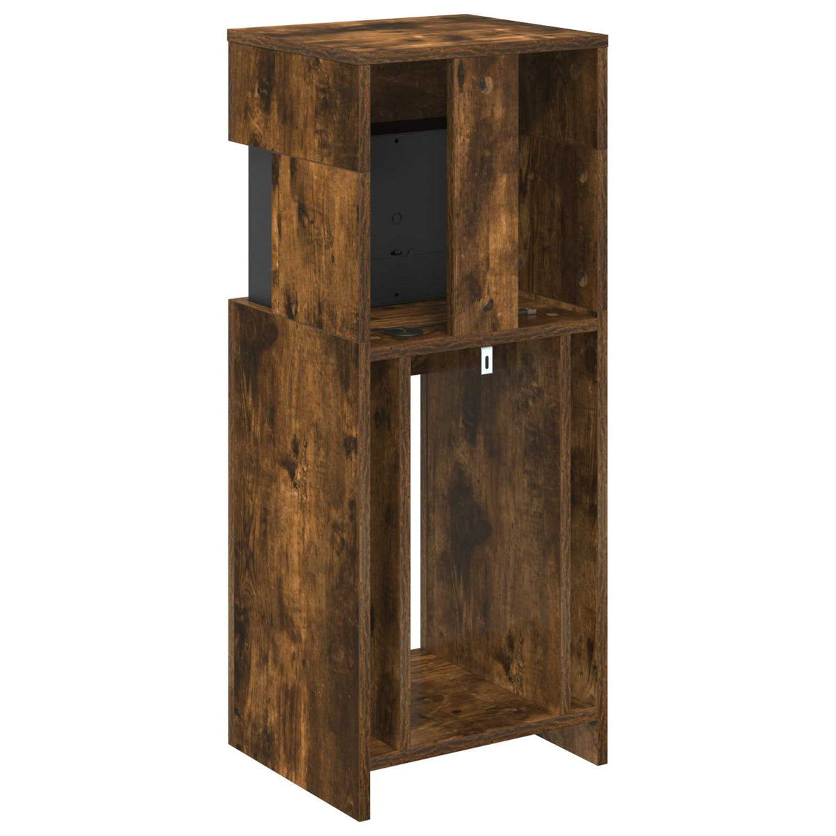 Electric Fireplace Smoked Oak 35 x 30 x 86 cm Engineered wood