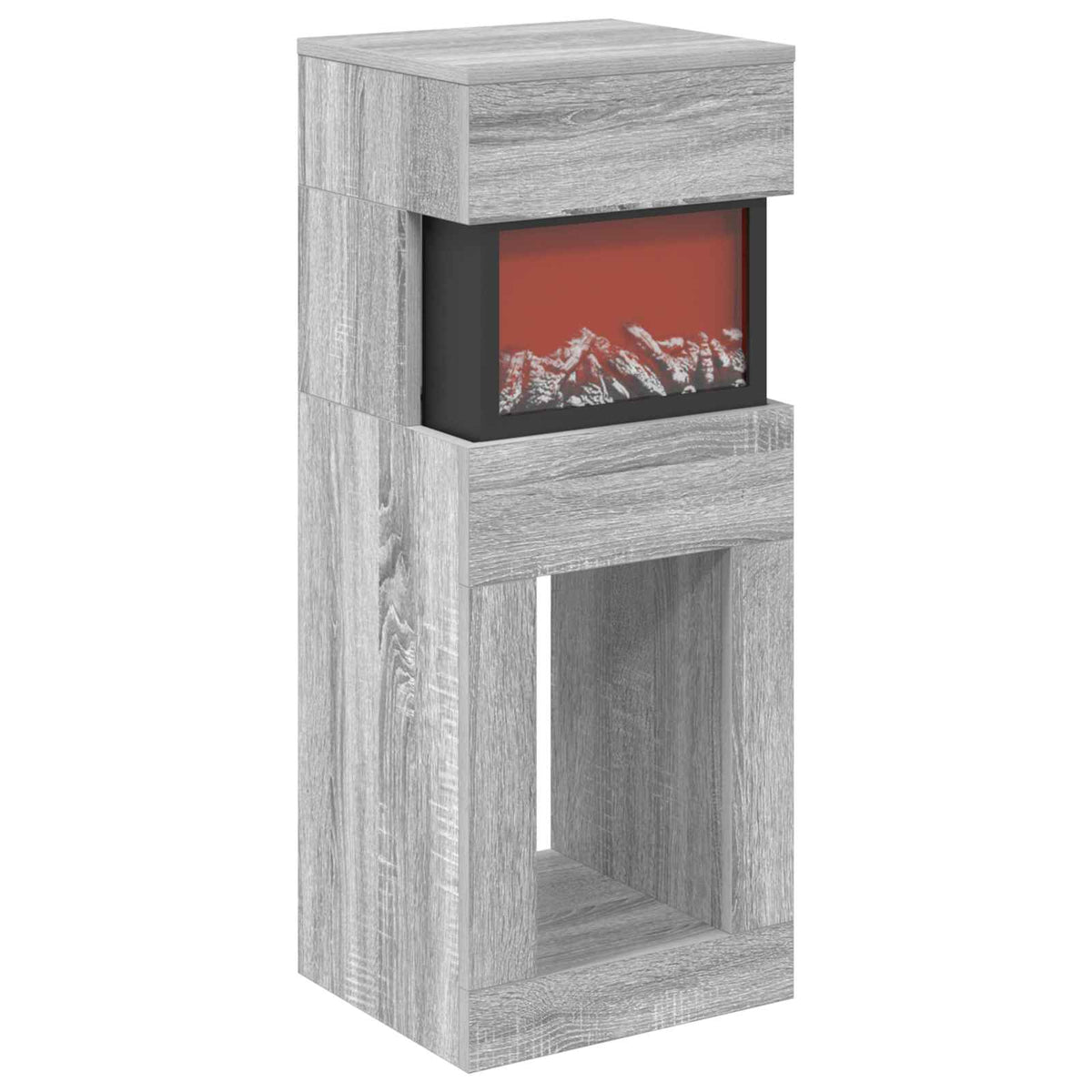 Electric Fireplace Grey Sonoma 35 x 30 x 86 cm Engineered wood