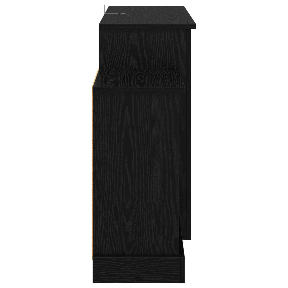 Electric Fireplace Black Oak 140 x 30 x 67 cm Engineered wood