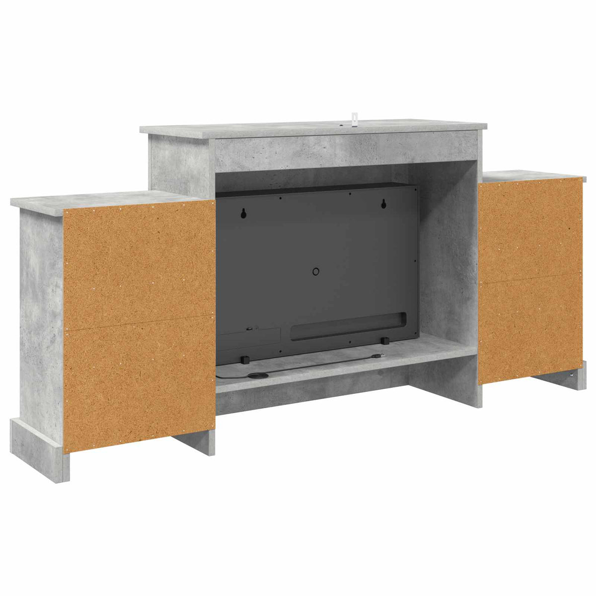 Electric Fireplace Concrete 140 x 30 x 67 cm Engineered wood