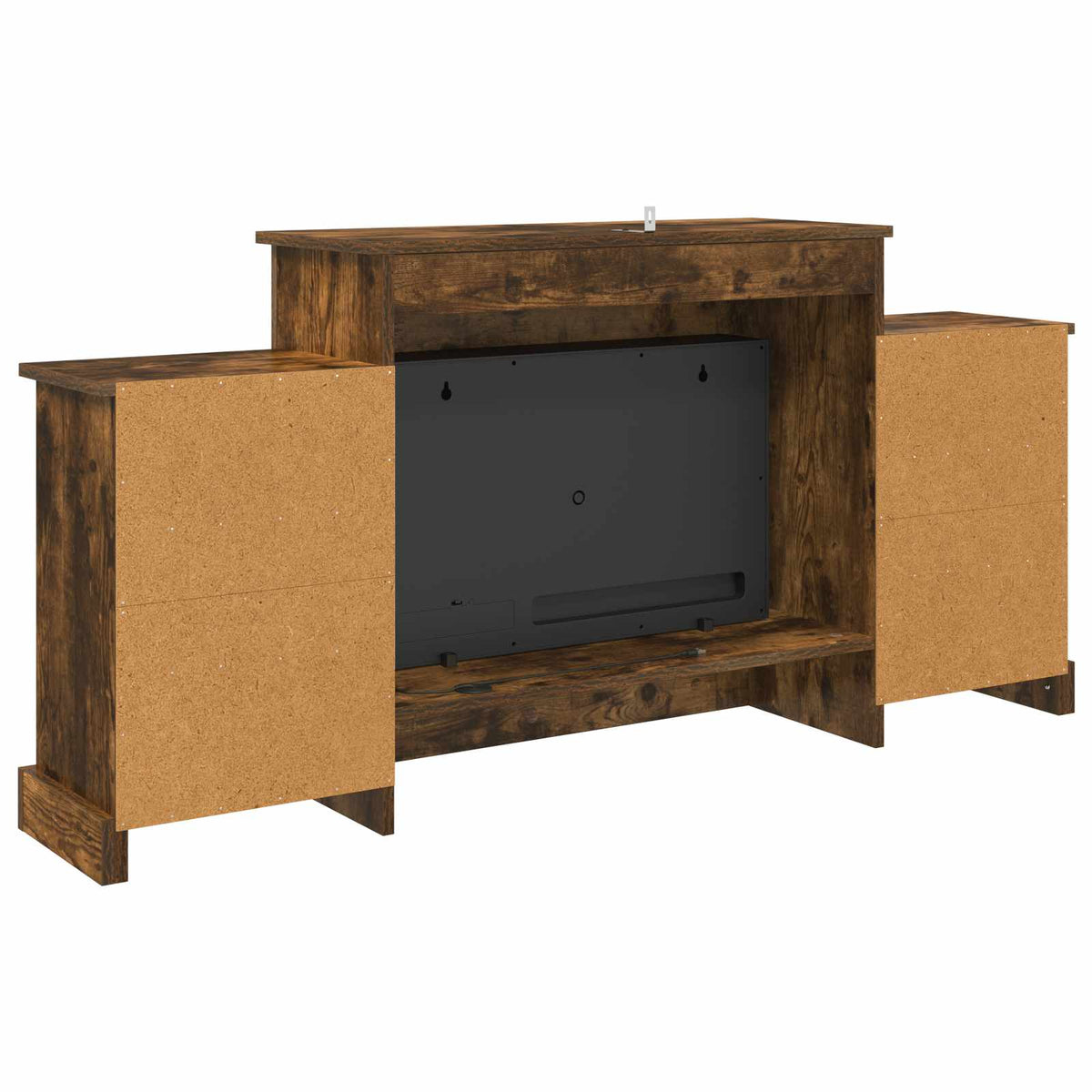 Electric Fireplace Smoked Oak 140 x 30 x 67 cm Engineered wood