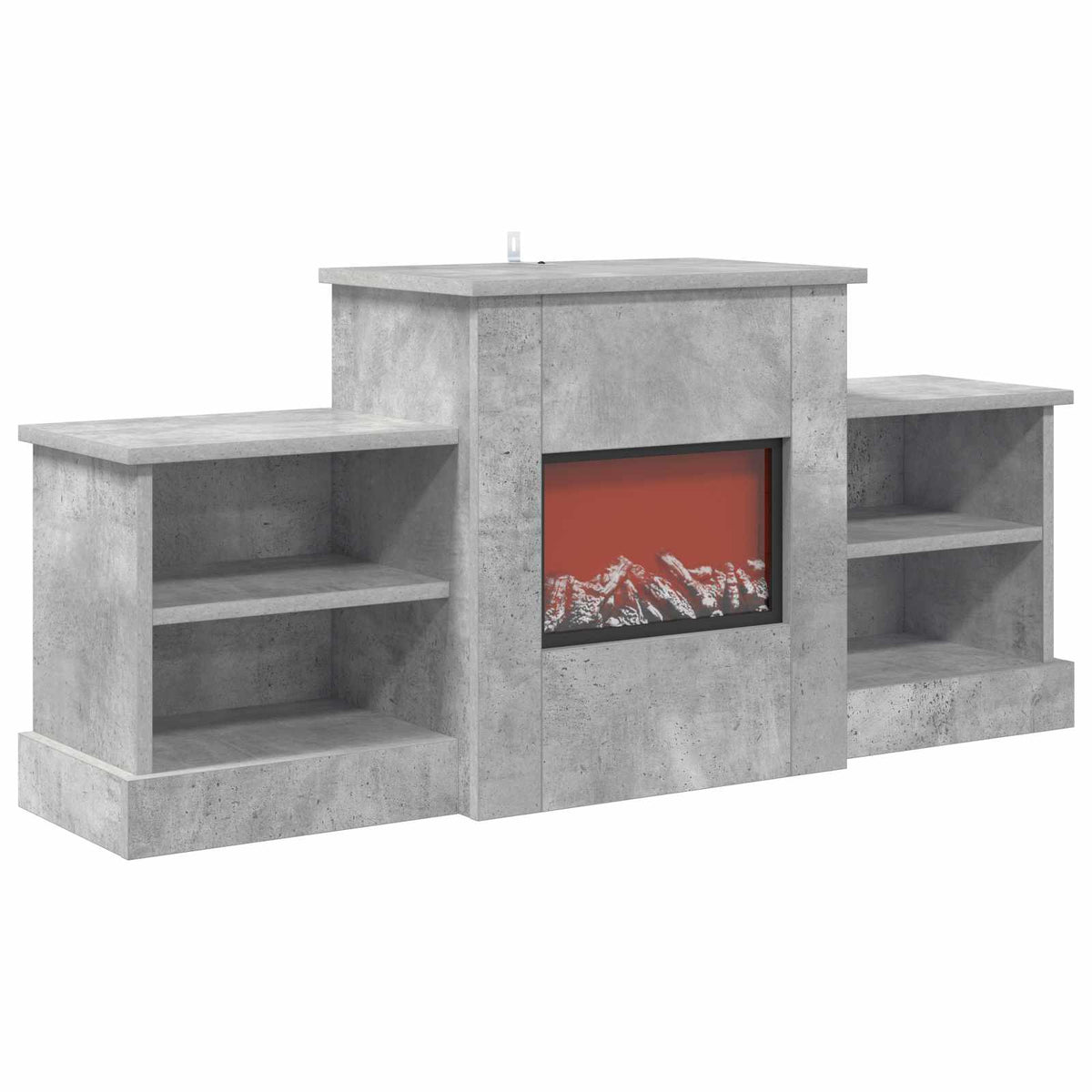 Electric Fireplace Concrete 110 x 30 x 50 cm Engineered wood