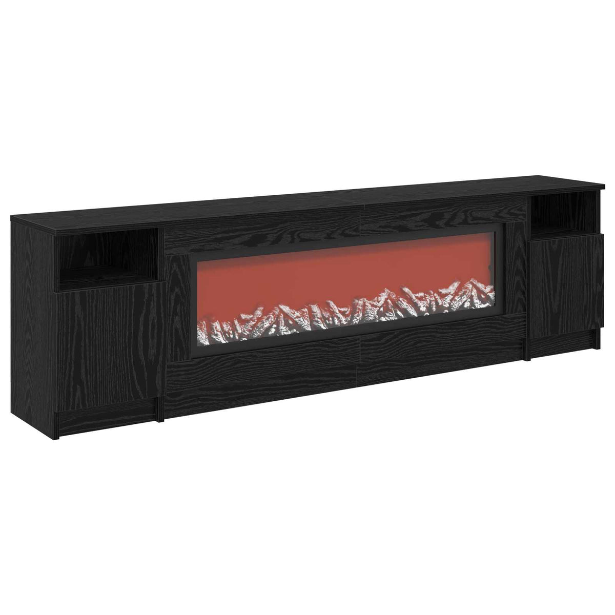 Electric Fireplace Black Oak 165 x 28.5 x 47 cm Engineered wood