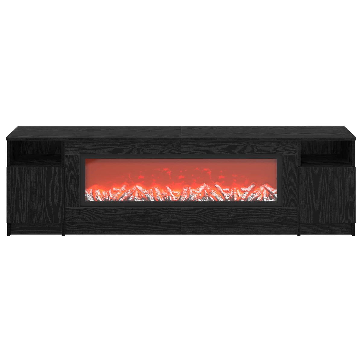 Electric Fireplace Black Oak 165 x 28.5 x 47 cm Engineered wood