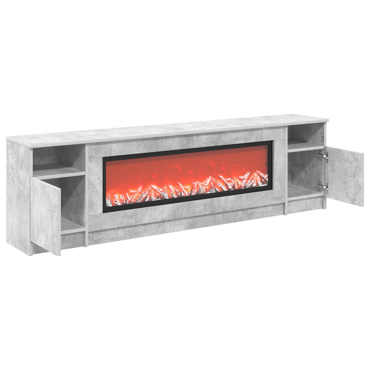 Electric Fireplace Concrete 165 x 28.5 x 47 cm Engineered wood