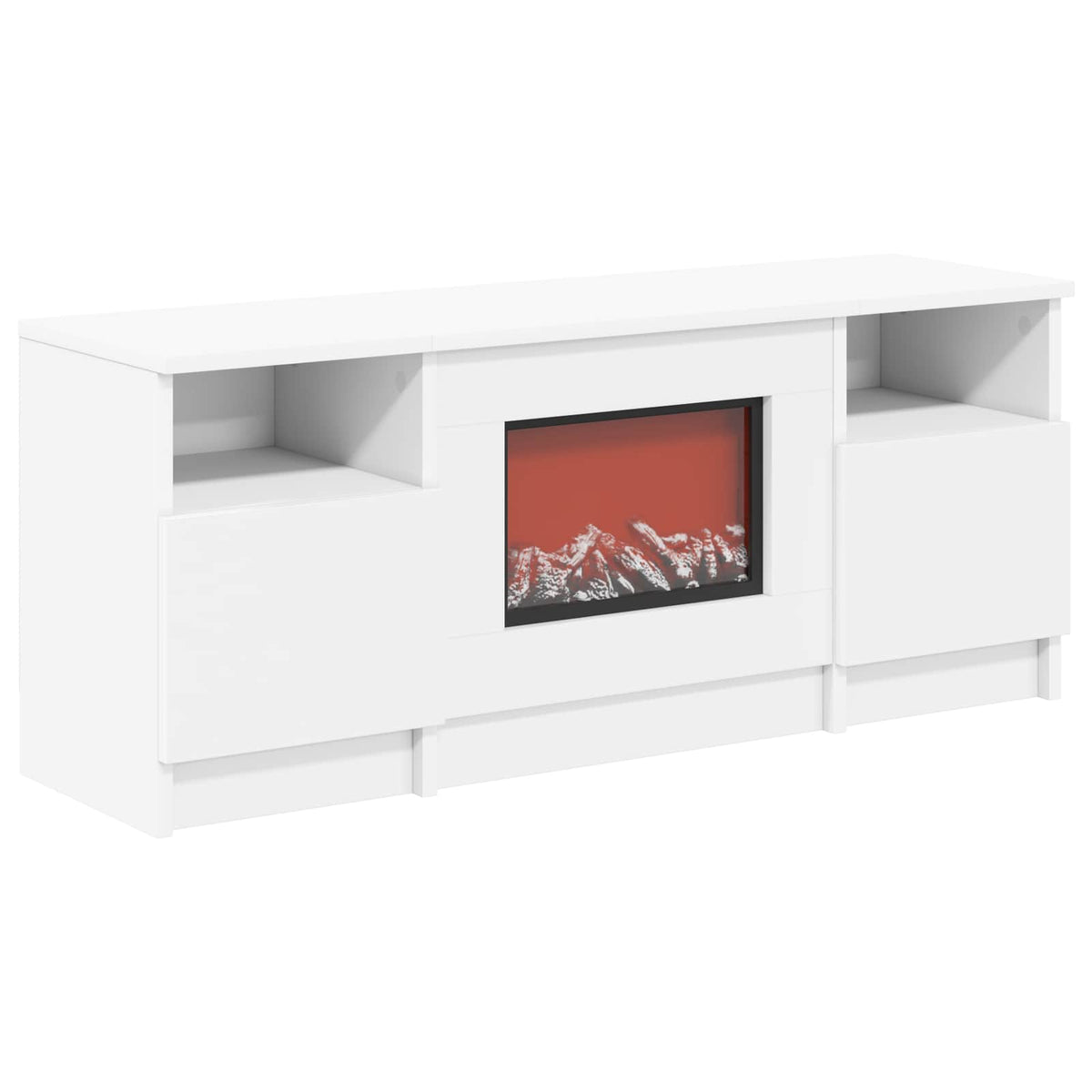 Electric Fireplace White 98 x 28.5 x 40.5 cm Engineered wood
