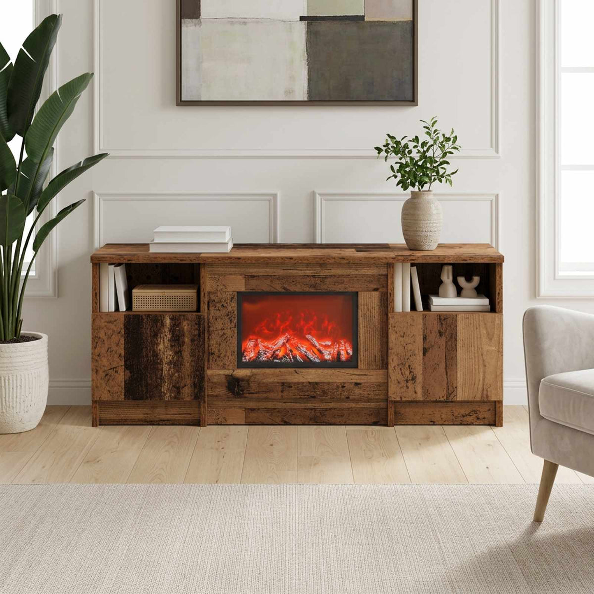 Electric Fireplace Artisan Oak 98 x 28.5 x 40.5 cm