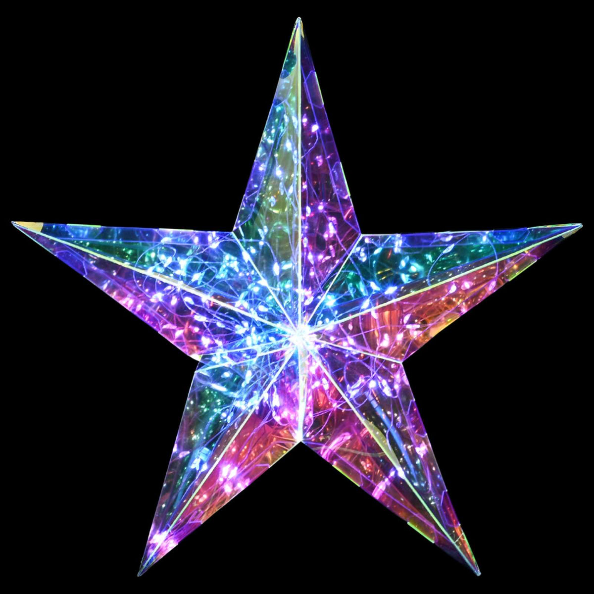 Prismatic Iridescent LED Star Multicolour Dia. 32 x 30 cm