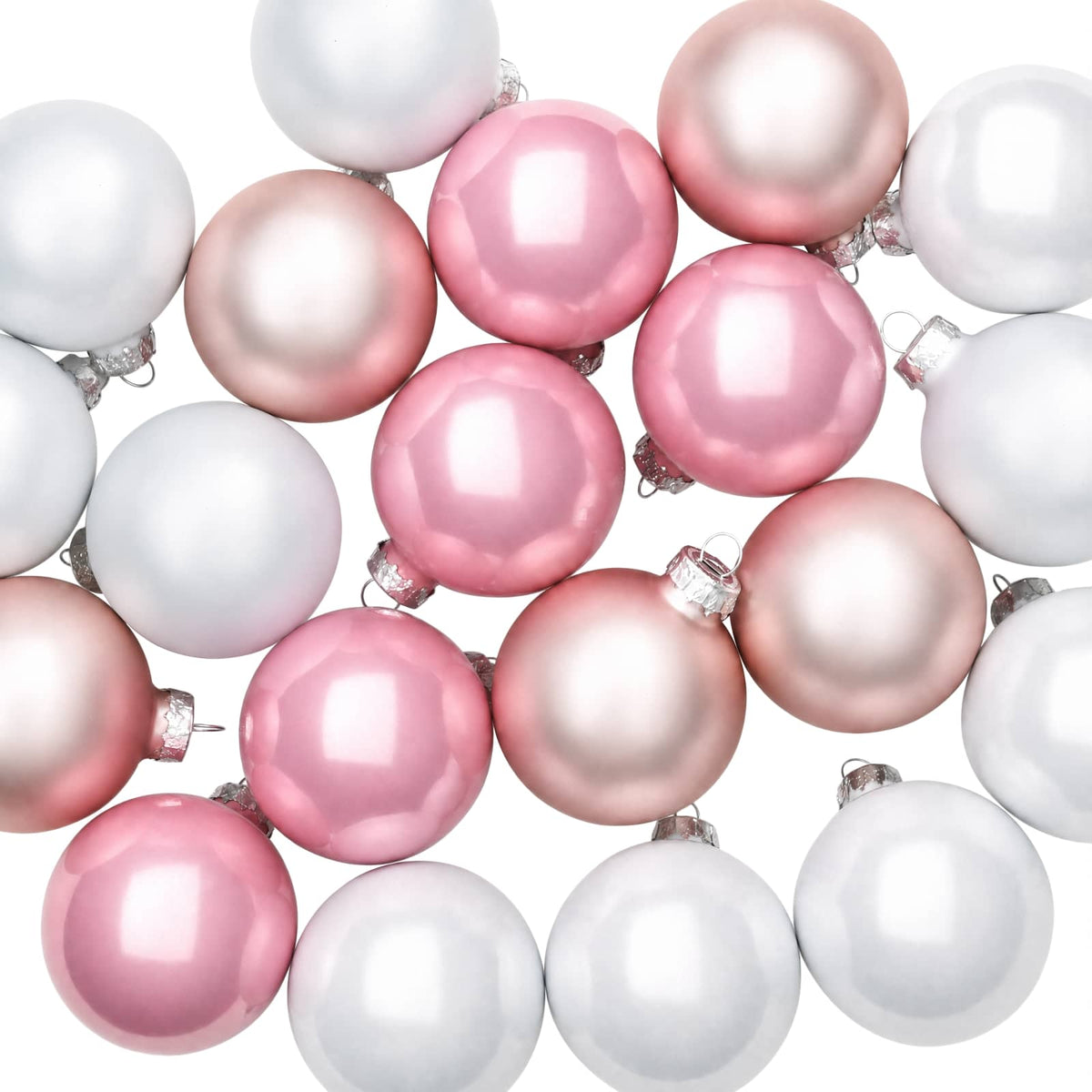 Christmas Ball Set 30 pcs Rose and White 6 cm Polystyrene