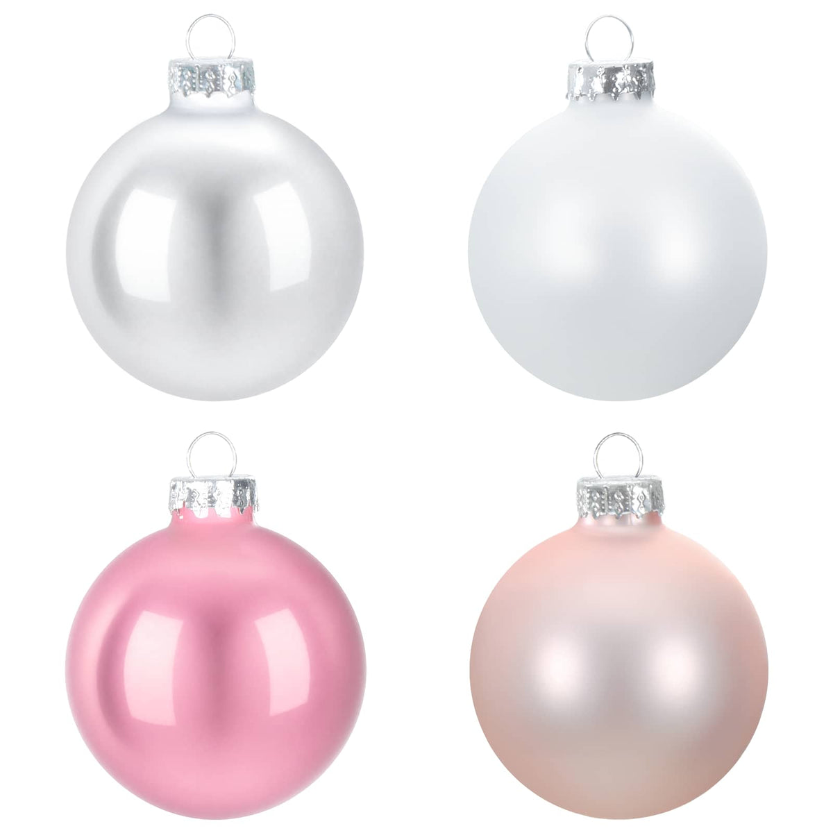 Christmas Ball Set 30 pcs Rose and White 6 cm Polystyrene