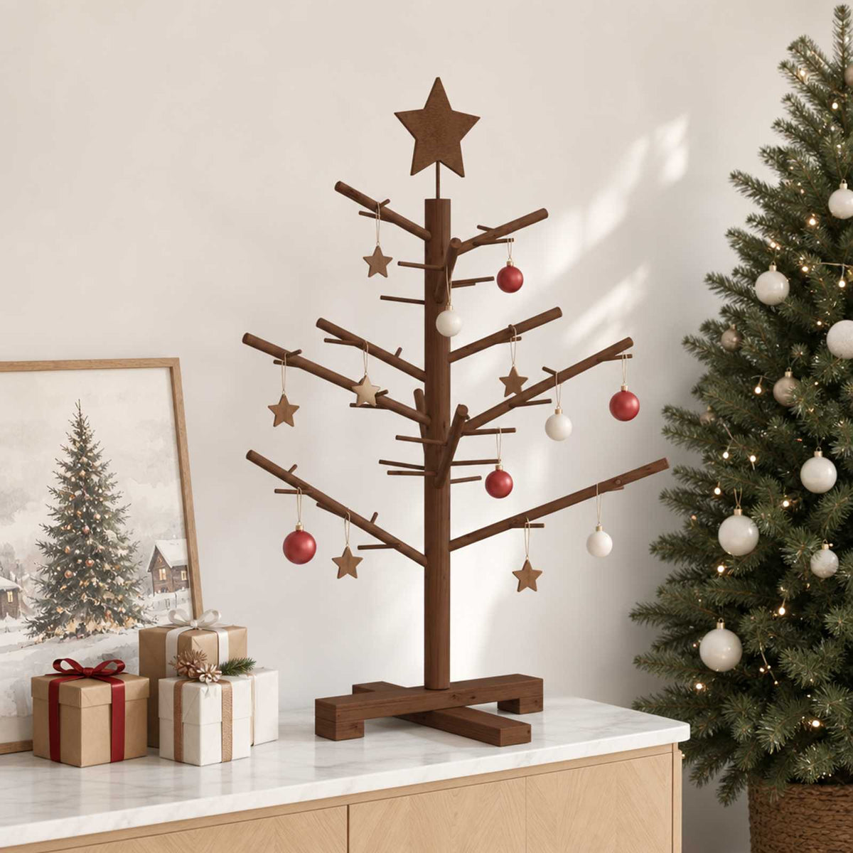 Wooden Christmas Tree 75 cm Bamboo and Solid Pine Wood