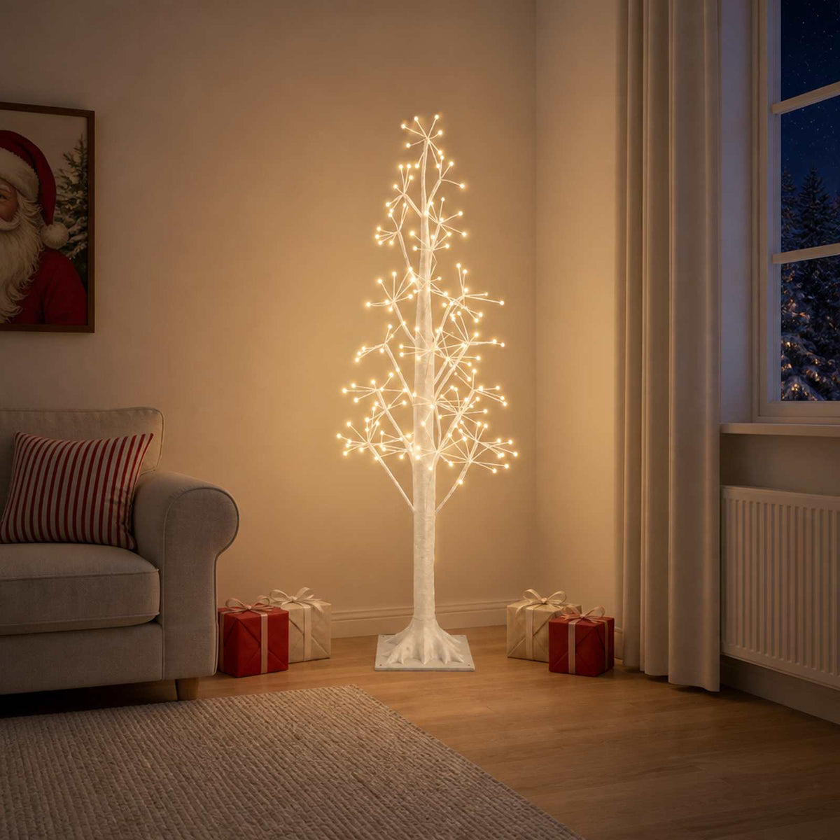 Starburst Christmas Tree White 17 x 17 x 120 cm Plastic