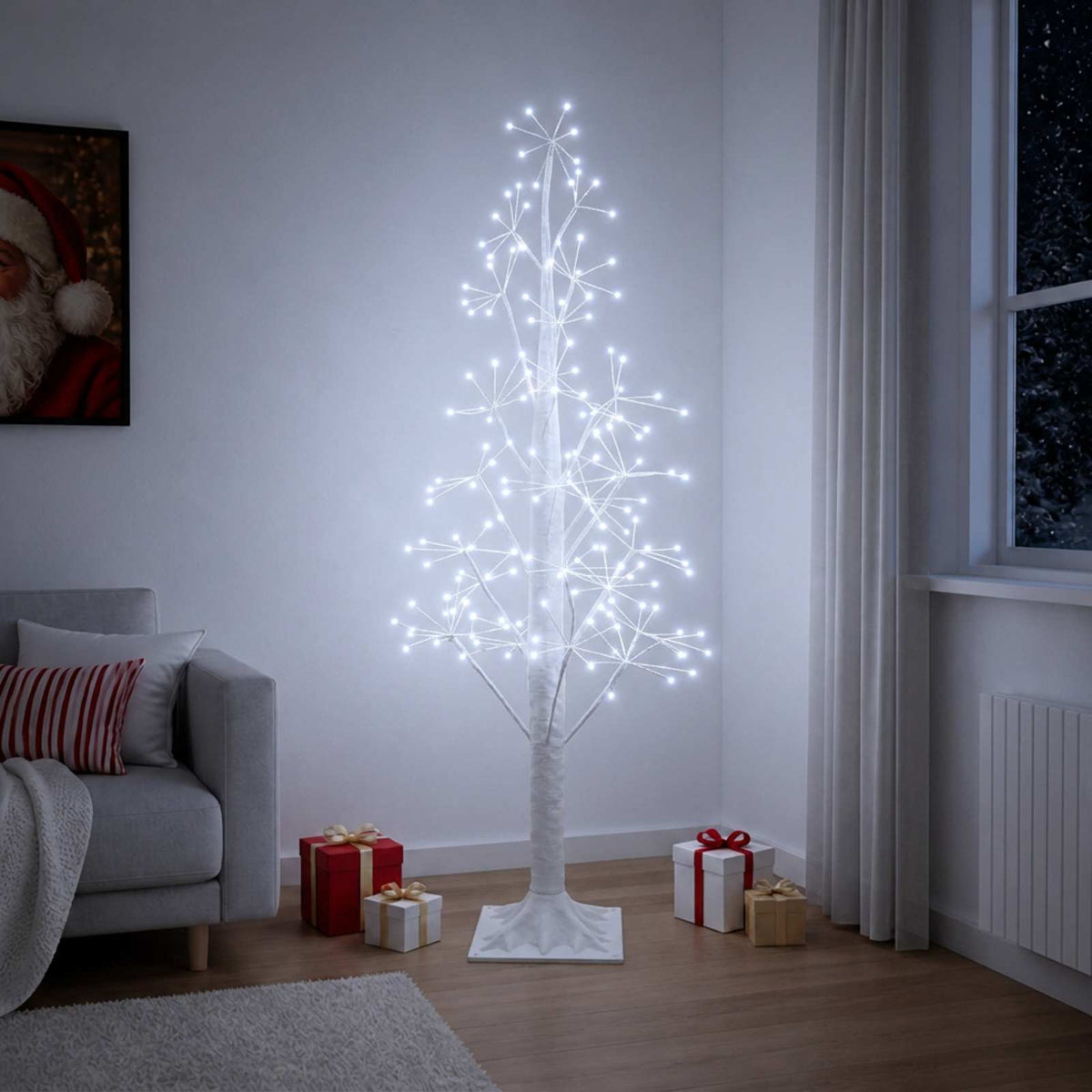 Starburst Christmas Tree White 17 x 17 x 120 cm Plastic
