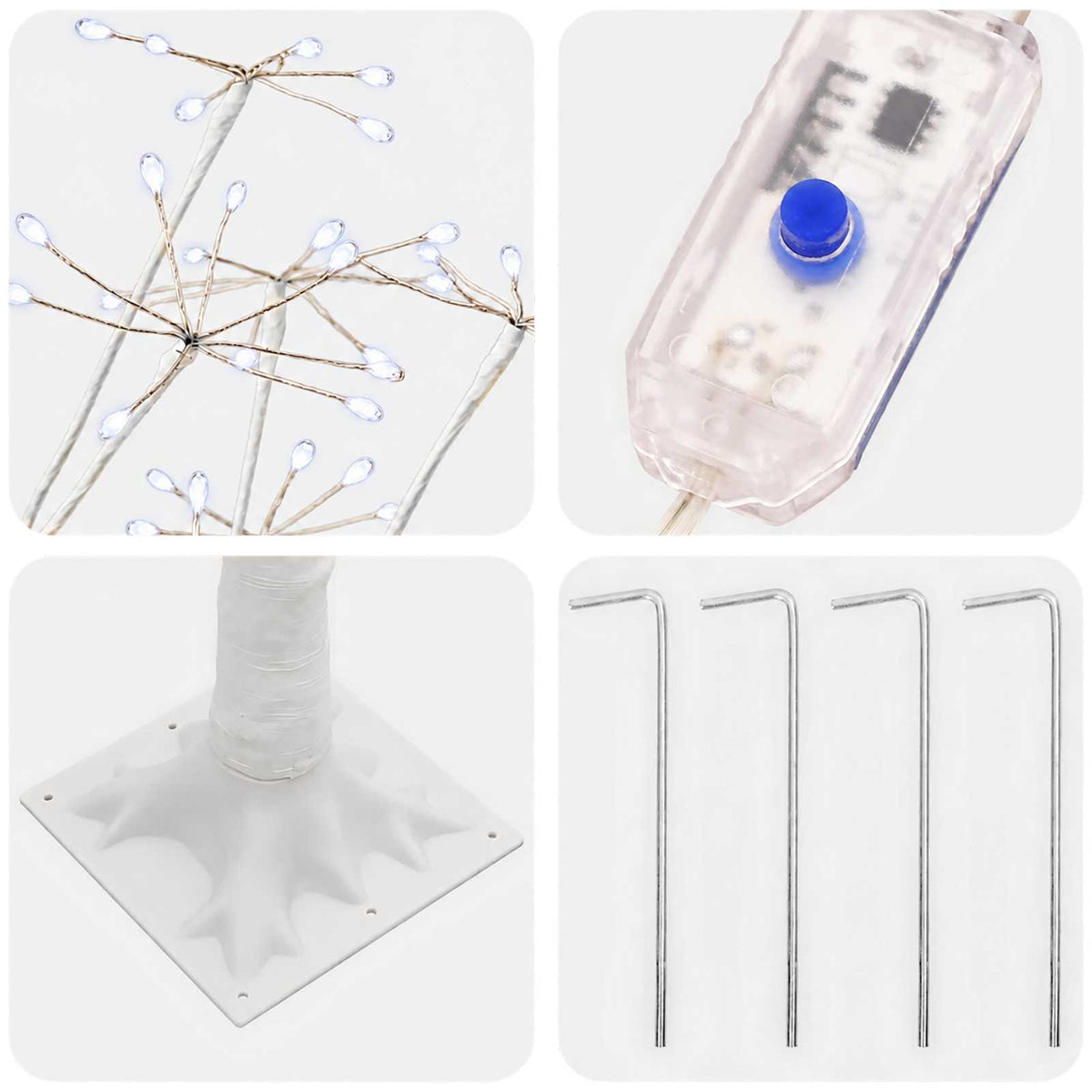 Starburst Christmas Tree White 17 x 17 x 120 cm Plastic