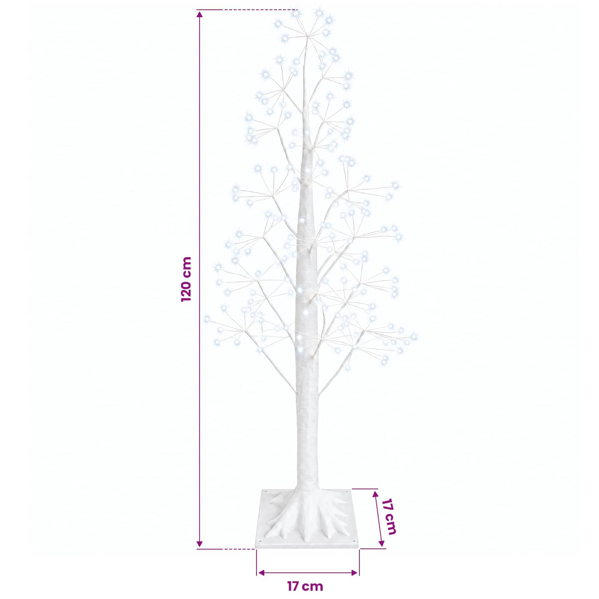 Starburst Christmas Tree White 17 x 17 x 120 cm Plastic