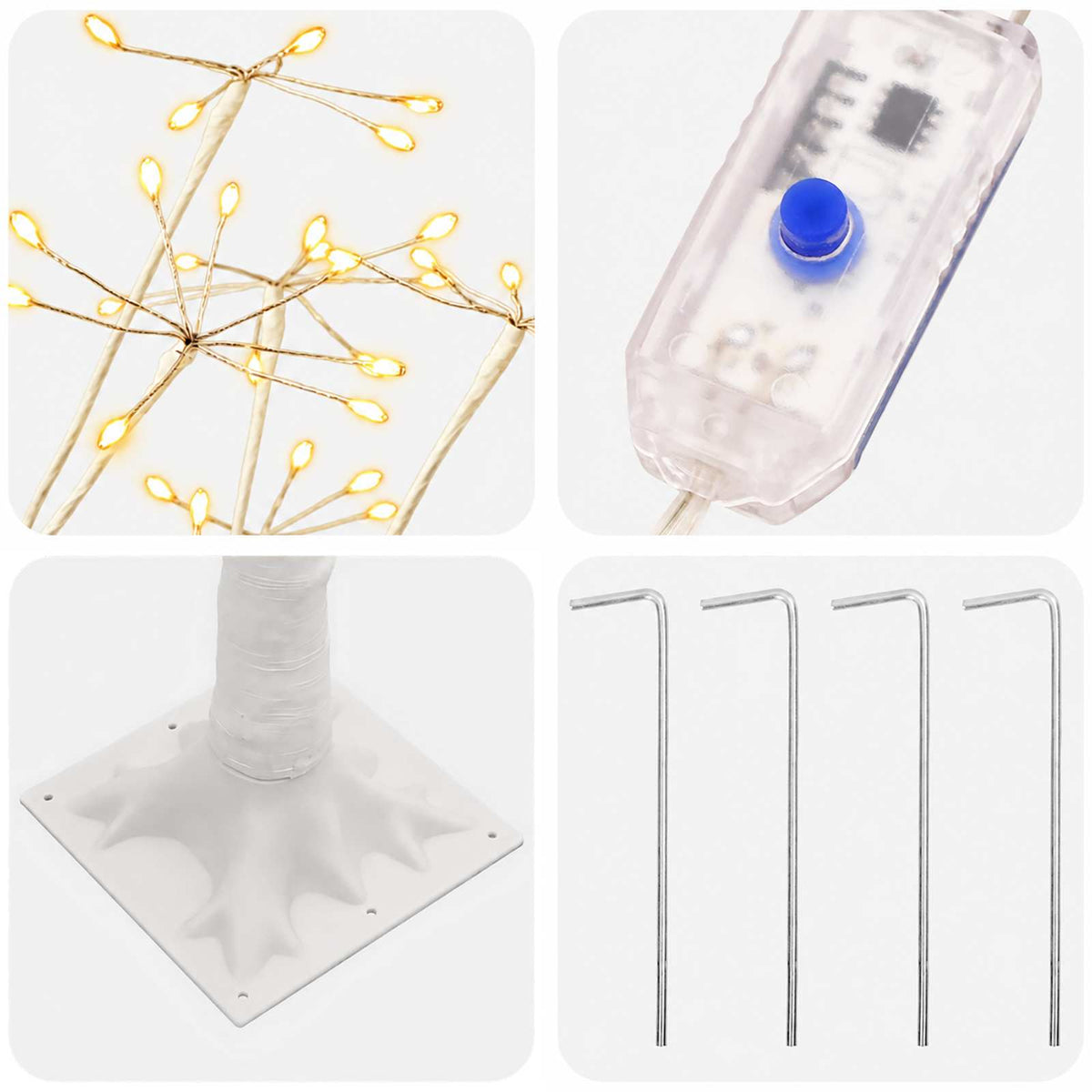 Starburst Christmas Tree White 17 x 17 x 150 cm Plastic