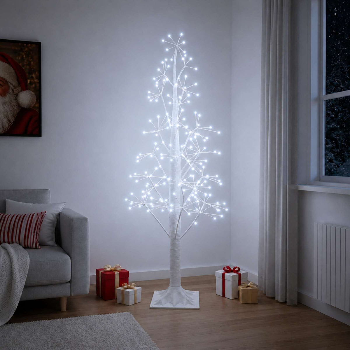 Starburst Christmas Tree White 17 x 17 x 150 cm Plastic