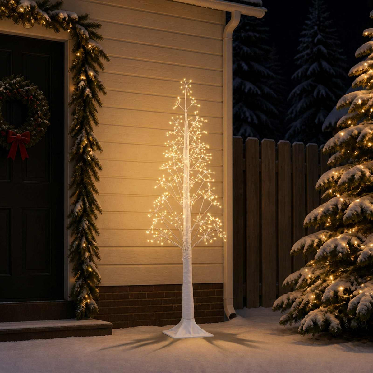 Starburst Christmas Tree White 180 cm Plastic 432 LEDs