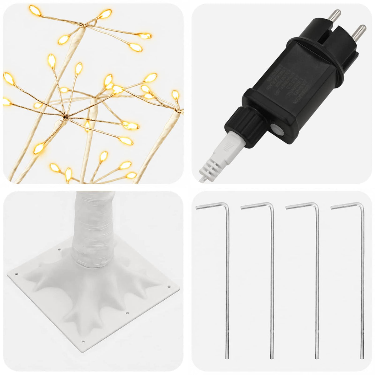 Starburst Christmas Tree White 180 cm Plastic 432 LEDs