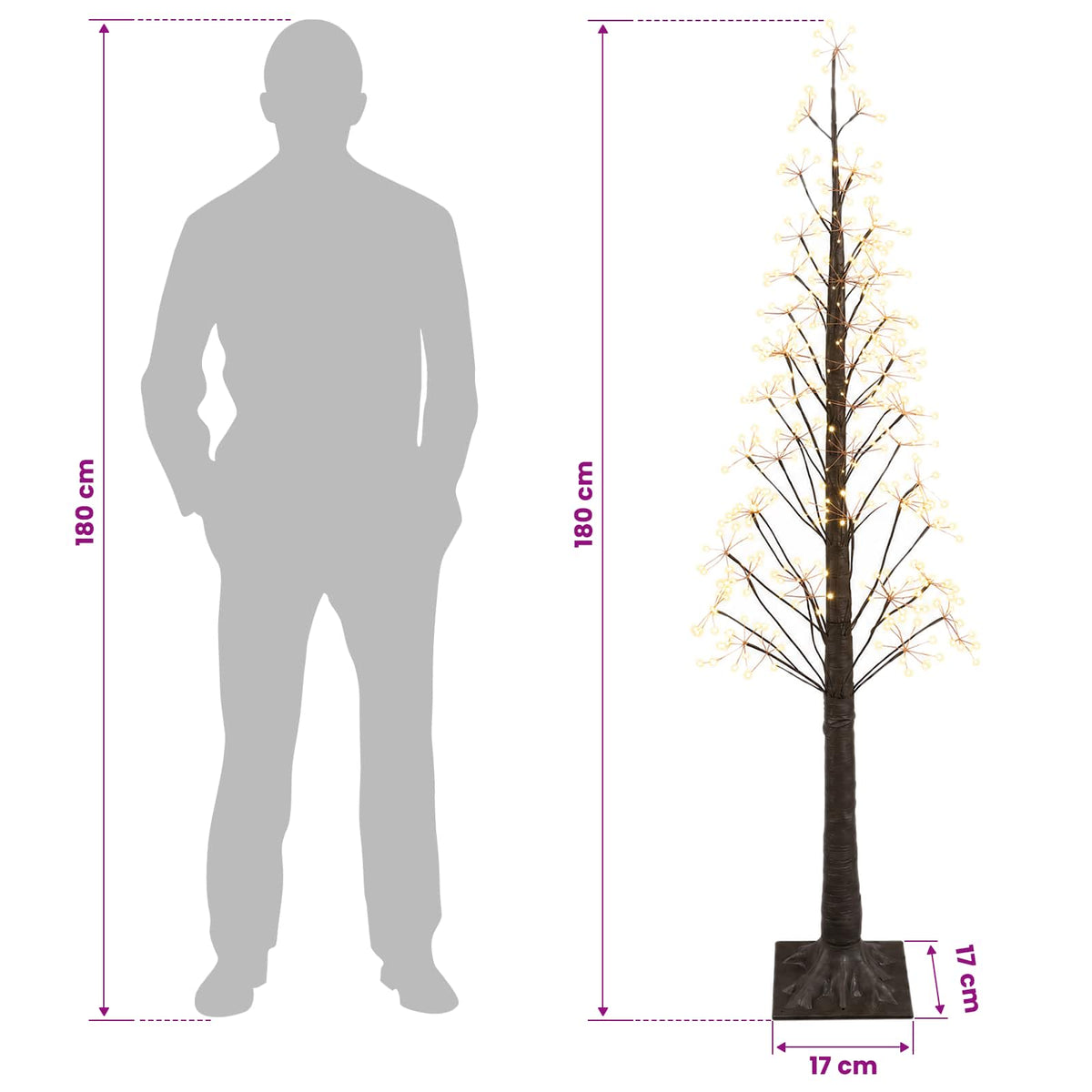 Starburst Christmas Tree Brown 17 x 17 x 180 cm Plastic