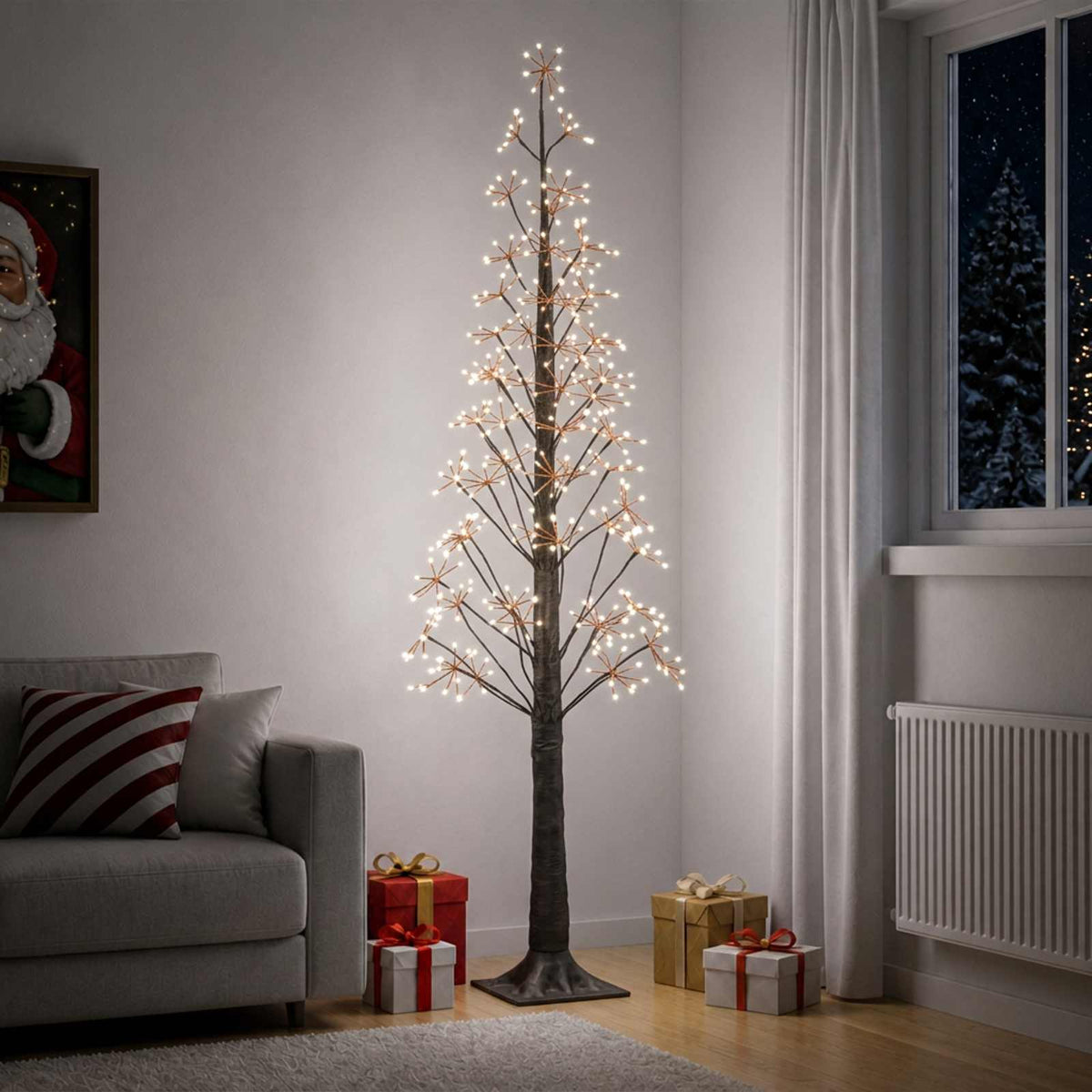 Starburst Christmas Tree Brown 17 x 17 x 180 cm Plastic