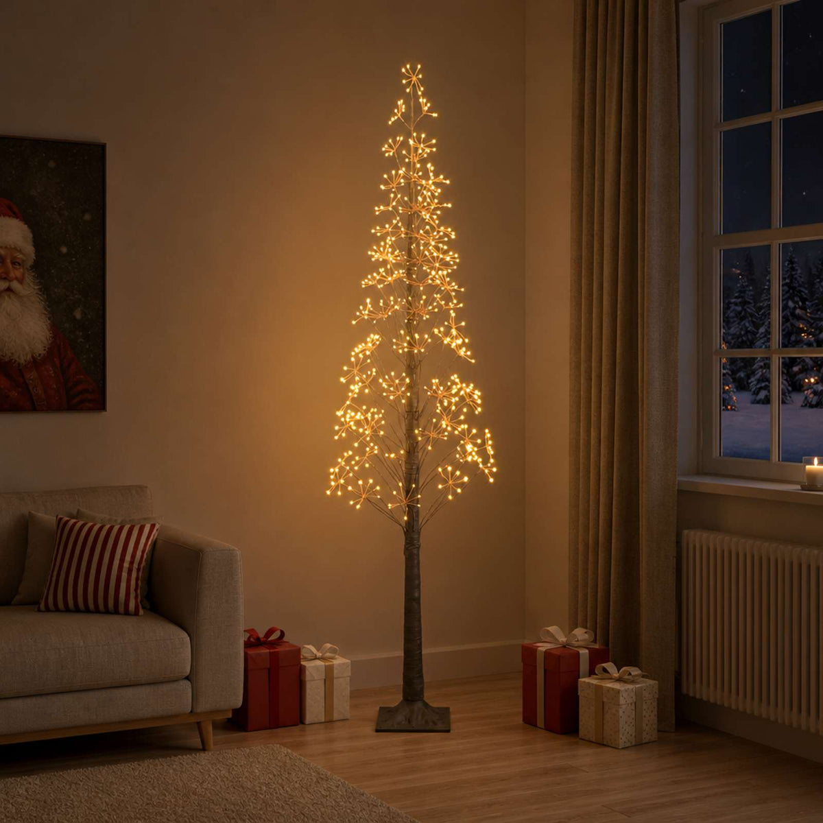 Starburst Christmas Tree Brown 25 x 25 x 210 cm Plastic