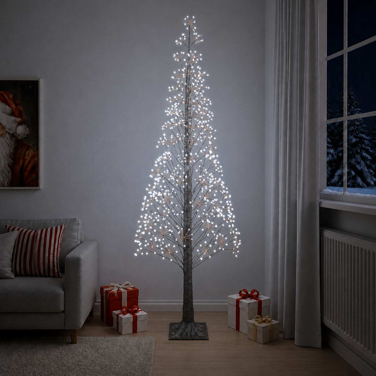 Starburst Christmas Tree Brown 240 cm Plastic 688 LEDs