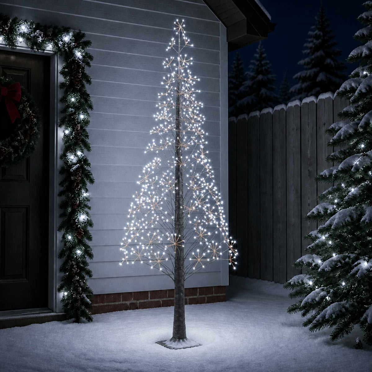 Starburst Christmas Tree Brown 240 cm Plastic 688 LEDs