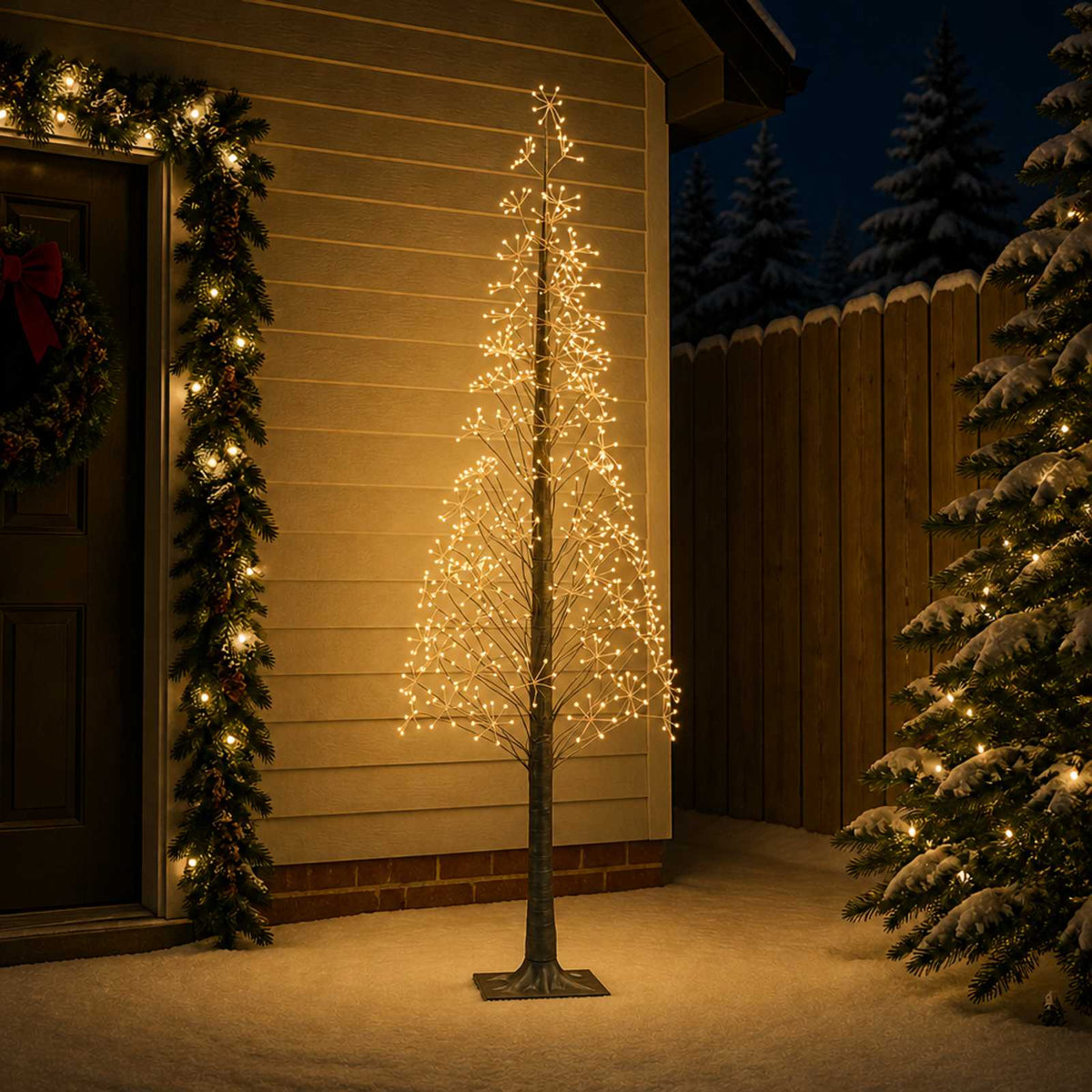 Starburst Christmas Tree Brown 240 cm Plastic 688 LEDs