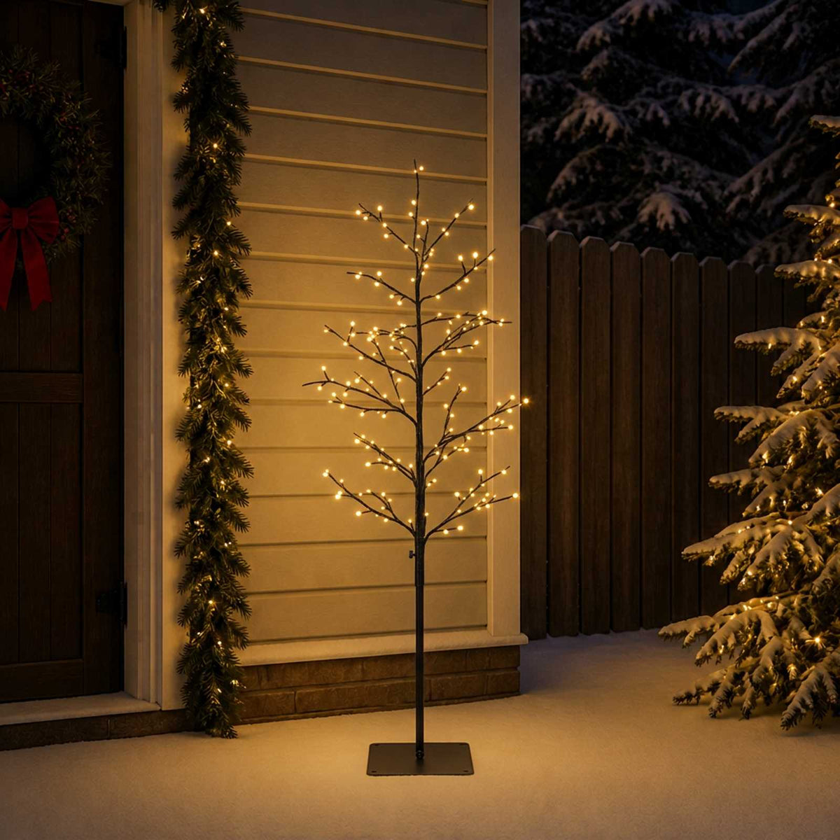 Micro Birch Christmas Tree Black 150 cm Steel 360 LEDs