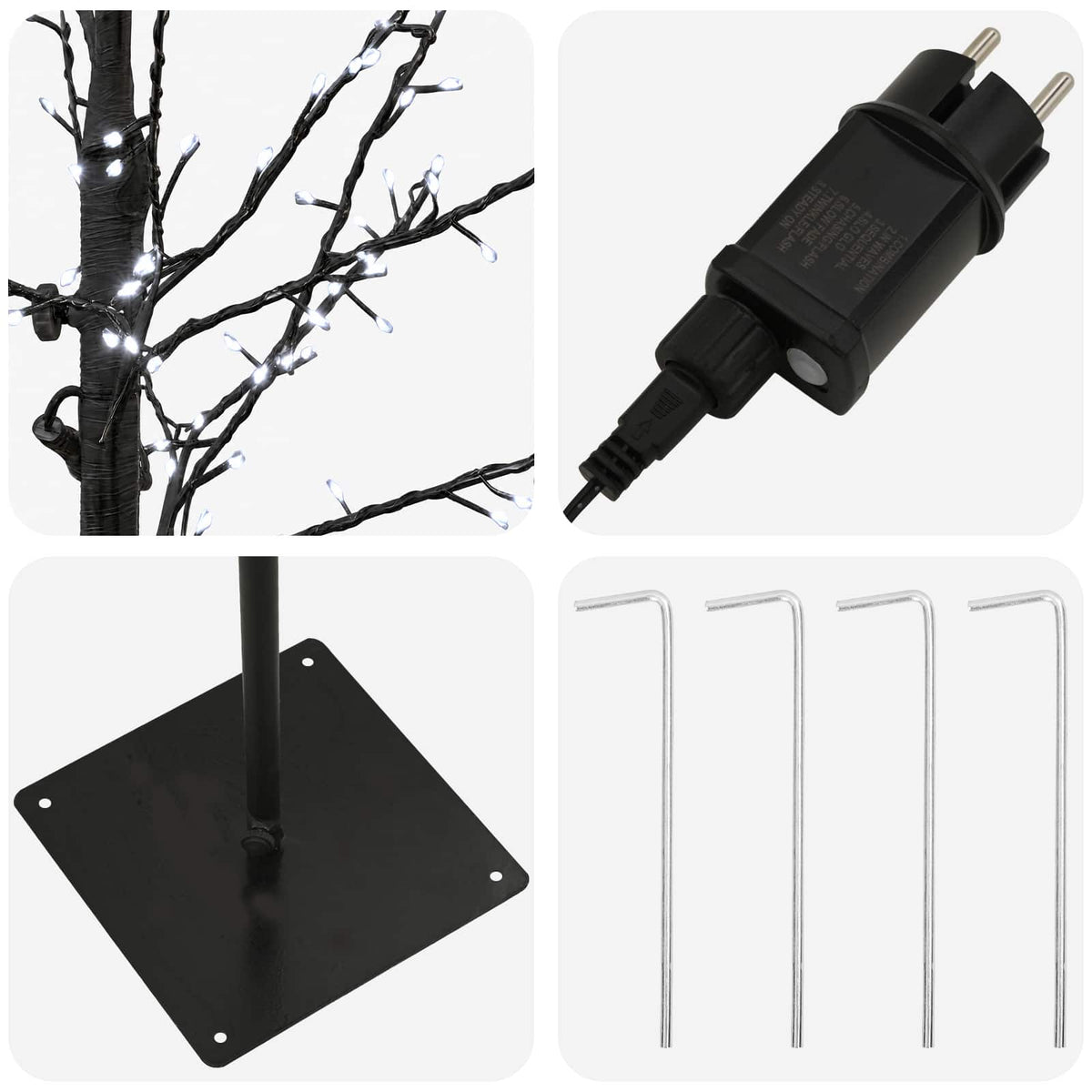 Micro Birch Christmas Tree Black 120 cm Steel 279 LEDs