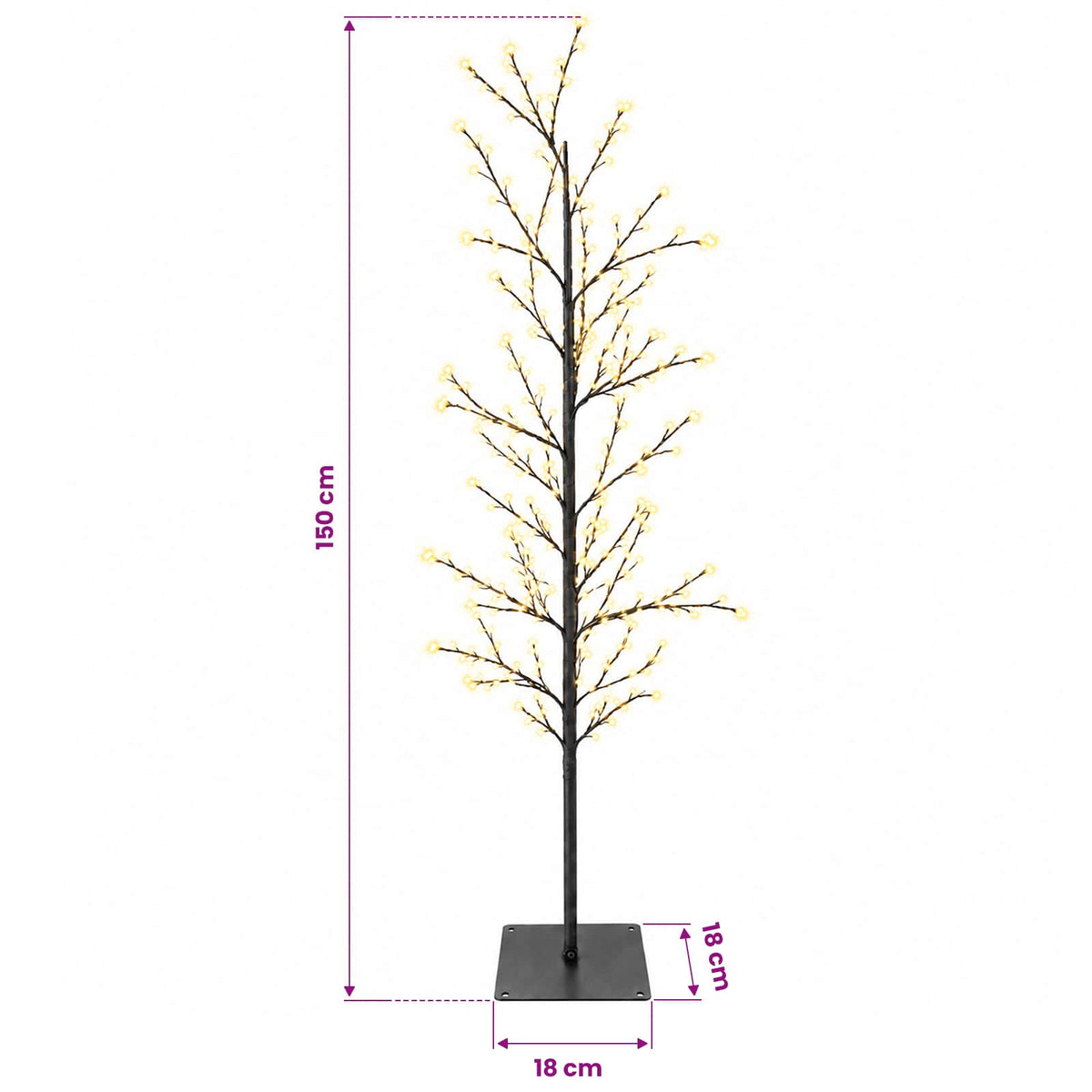 Micro Birch Christmas Tree Black 150 cm Steel 360 LEDs