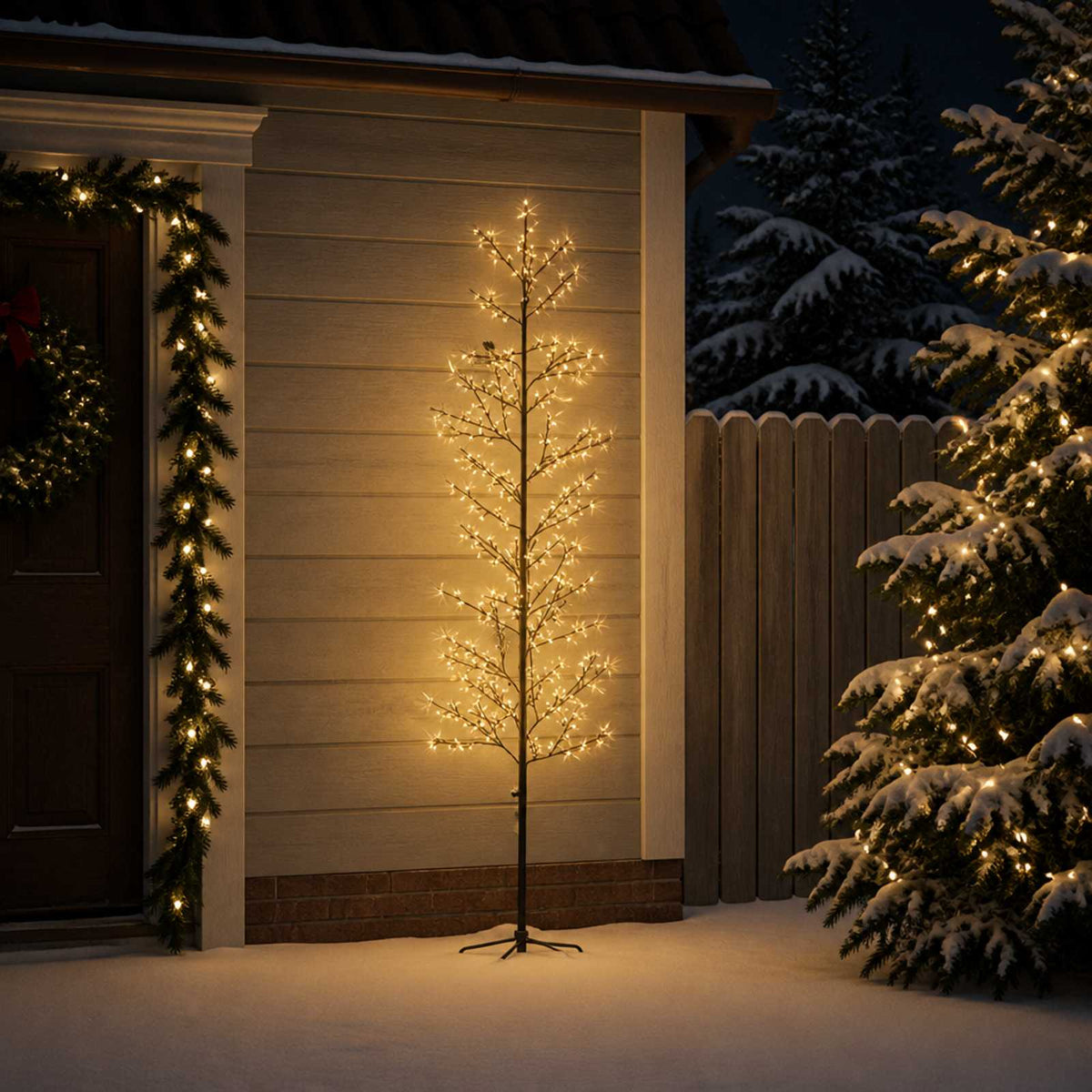 Micro Birch Christmas Tree Black 240 cm Steel 675 LEDs