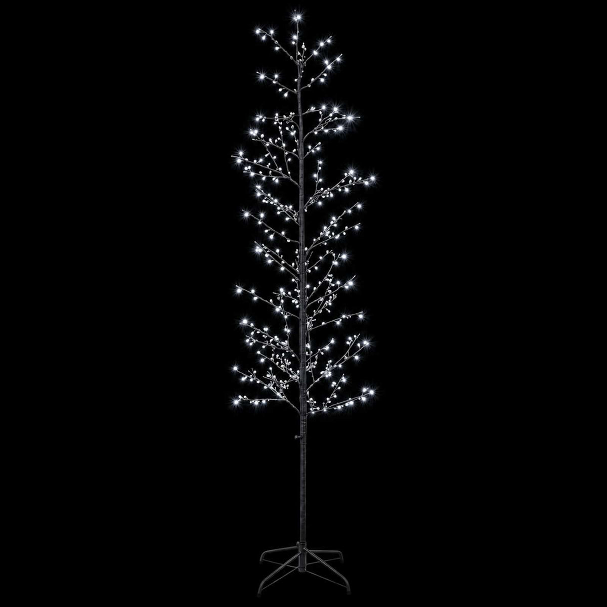 Micro Birch Christmas Tree Black 47 x 210 cm Steel 567 LEDs
