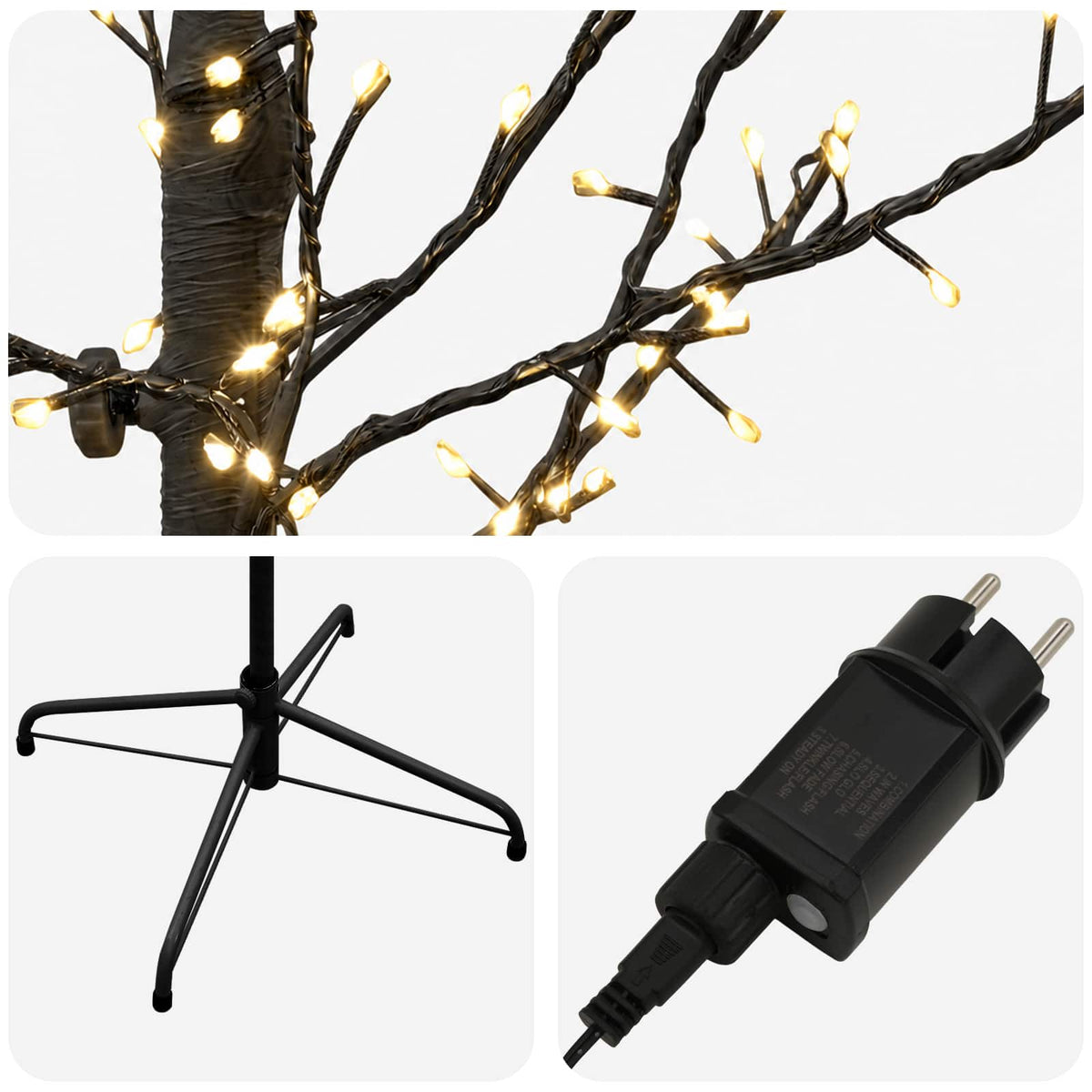 Micro Birch Christmas Tree Black 240 cm Steel 675 LEDs