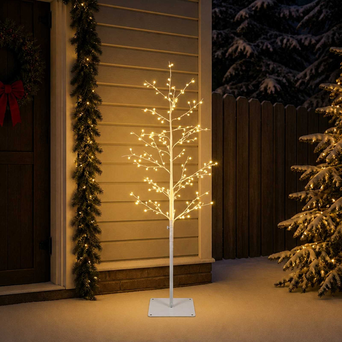 Micro Birch Christmas Tree White 18 x 18 x 120 cm Steel