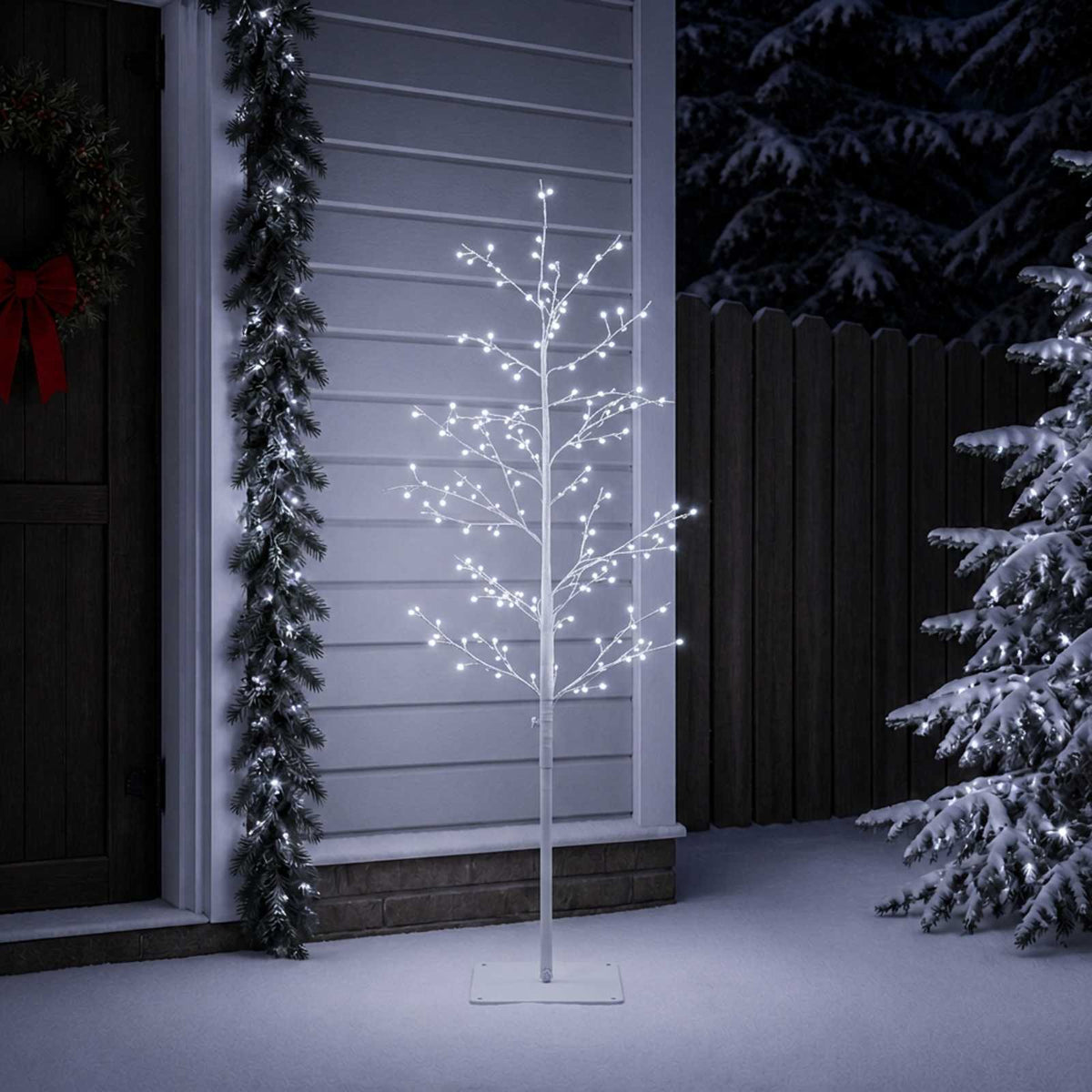 Micro Birch Christmas Tree White 150 cm Steel 360 LEDs