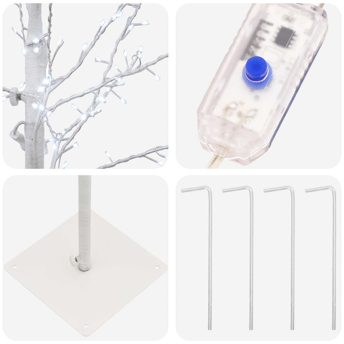 Micro Birch Christmas Tree White 120 cm Steel 279 LEDs