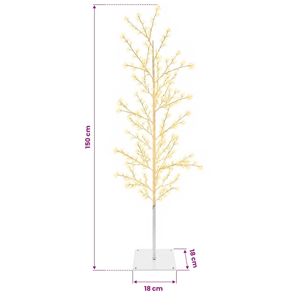 Micro Birch Christmas Tree White 150 cm Steel 360 LEDs