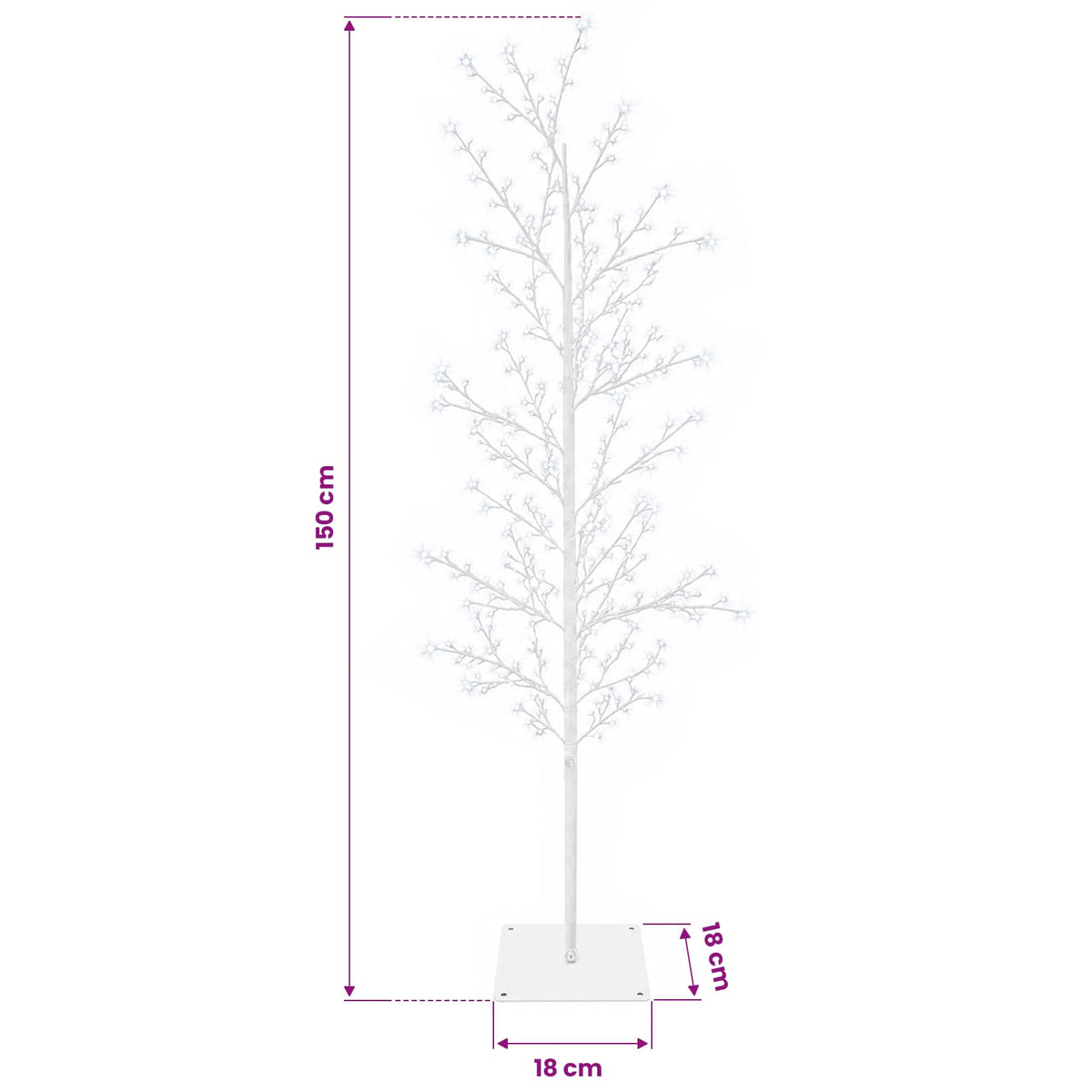 Micro Birch Christmas Tree White 150 cm Steel 360 LEDs