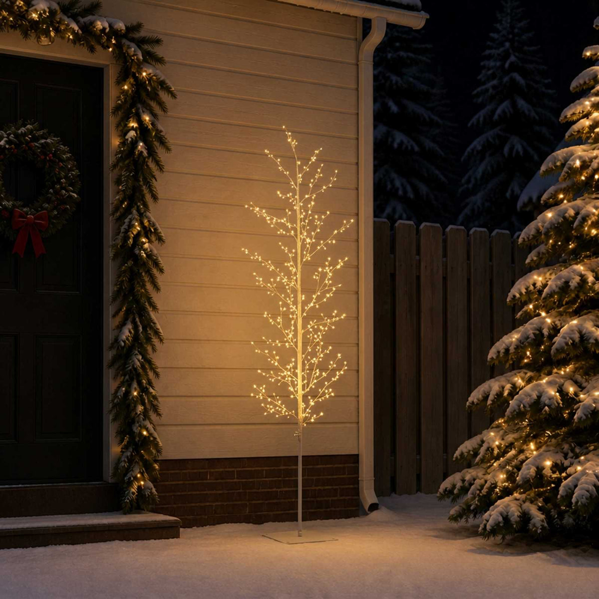 Micro Birch Christmas Tree White 20 x 20 x 180 cm Steel
