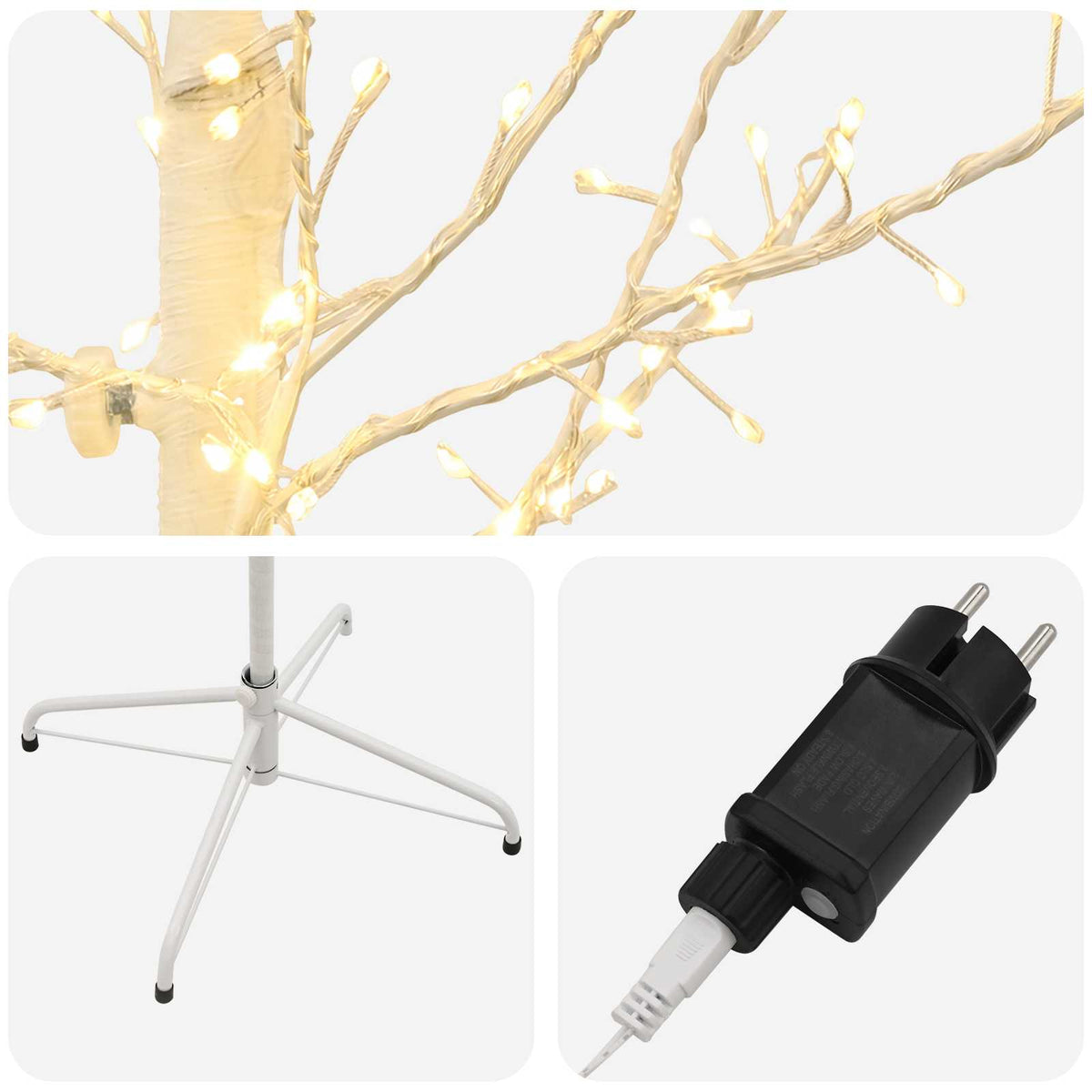 Micro Birch Christmas Tree White 47 x 240 cm Steel 675 LEDs