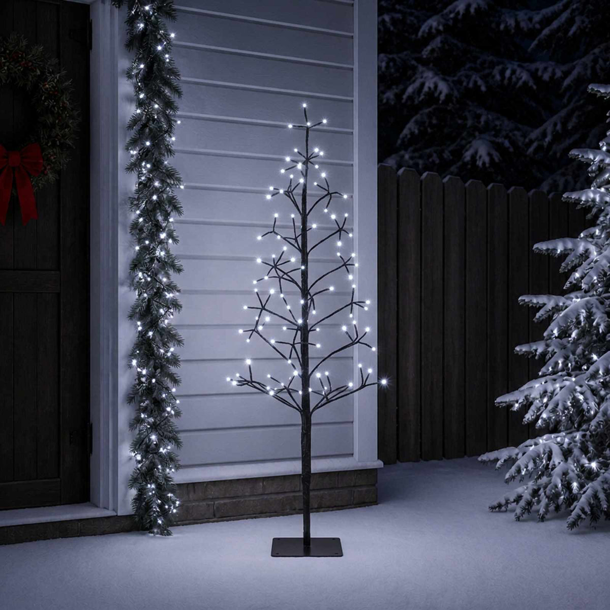 LED String Christmas Tree Black 18 x 18 x 120 cm Steel 140 LEDs