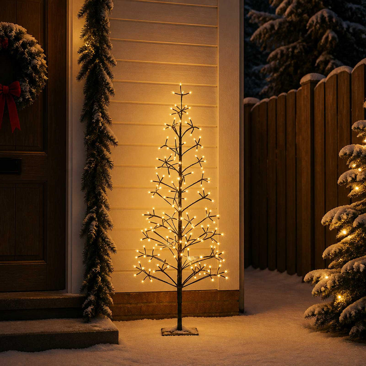 LED String Christmas Tree Black 150 cm Steel 164 LEDs
