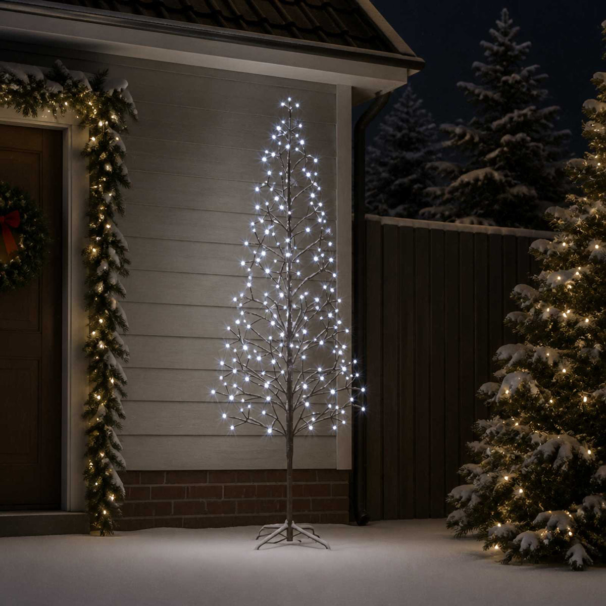 LED String Christmas Tree Black 47 x 210 cm Steel 228 LEDs