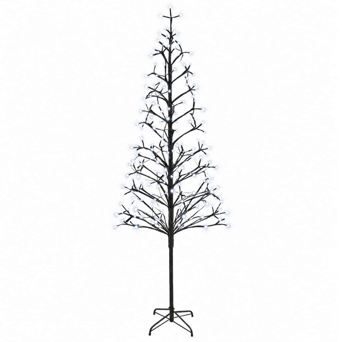 LED String Christmas Tree Black 47 x 240 cm Steel 268 LEDs