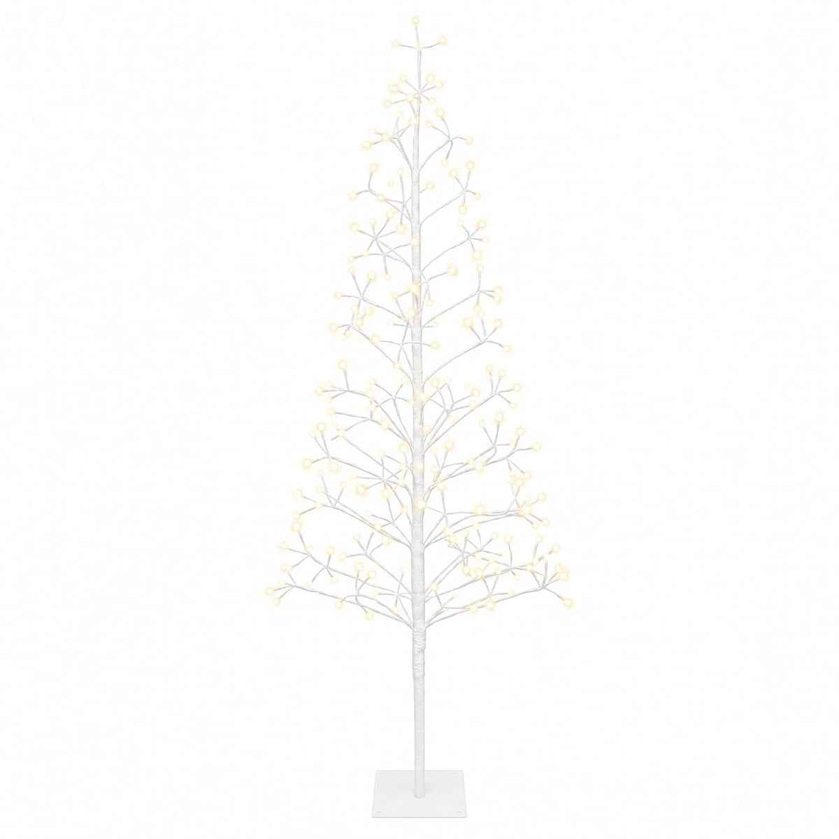 LED String Christmas Tree White 20 x 20 x 180 cm Steel 196 LEDs